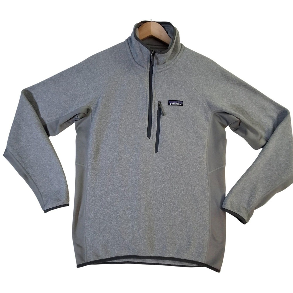 Patagonia Better Sweater Mens Medium Grey Crosstrek 1/4-Zip Fleece Warm‎ 25980